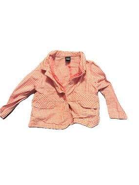 Vintage OshKosh B’gosh Pink White Gingham Jacket Girls Size 4T Cottagecore
